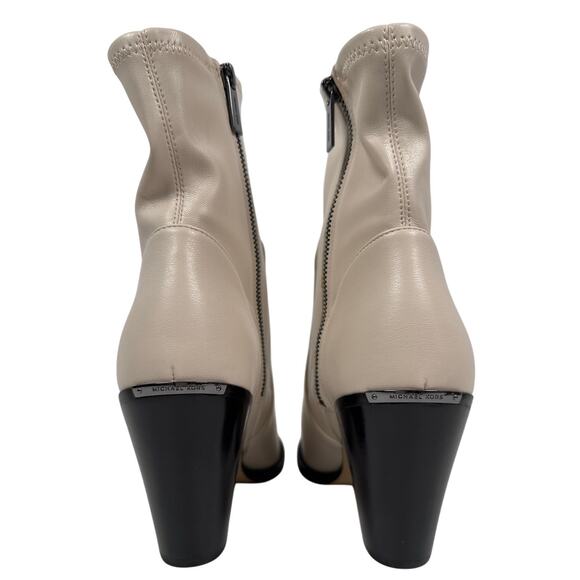 Michael Michael Kors Dover Heeled Bootie Womens 8 M Light Cream Leather Zip up - Picture 8 of 16